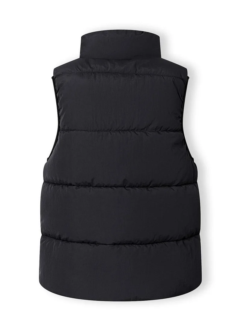 مينوتي Boys black quilted nylon waistcoat with stand collar ages 3 to 15